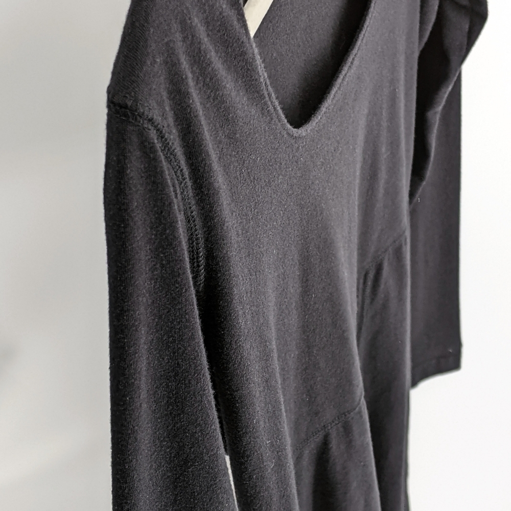 Cabela's Black Tee Shirt Dress Long Sleeve Modal Cotton Blend Stretch Pullover M - Picture 8 of 12
